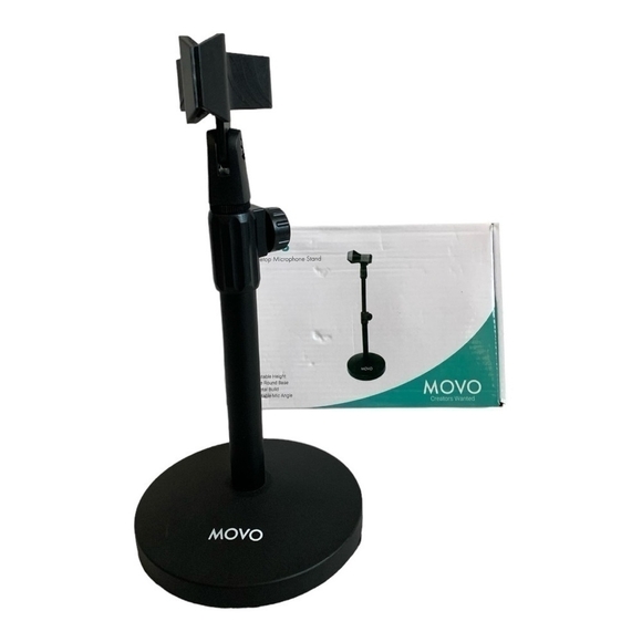 Movo TMC-5 Heavy Duty Desktop Microphone Stand Weighted Round Base w/ Mic Holder - Picture 4 of 6